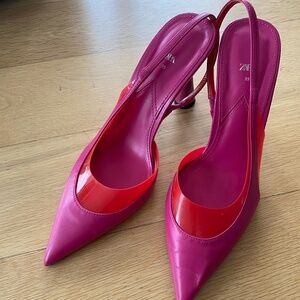 Zara Fuschia Heels with Pointy Toes